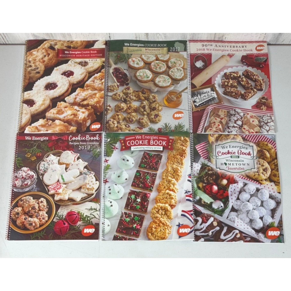 We Energies Cookie Book Lot 6 2016-2019 2021-2022 Wisconsin Holiday Recipes